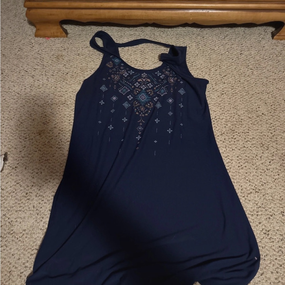 Mudd Dark Blue Dress with Embroidery